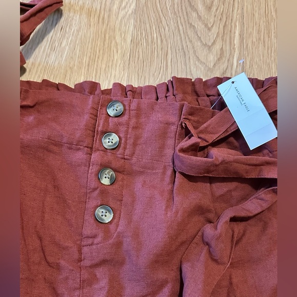 American Eagle Outfitters Maroon/rust Skirt Button-Up removable belt - Picture 3 of 7